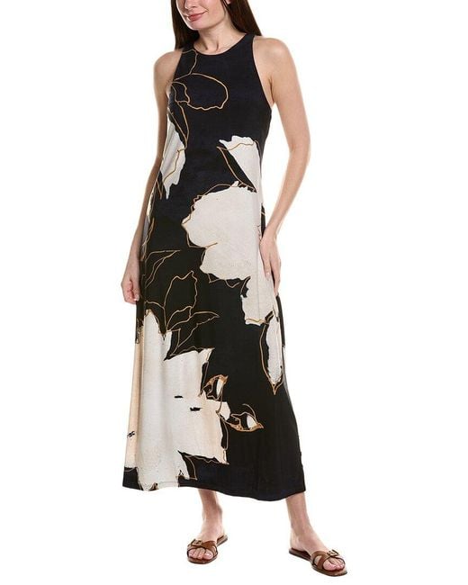 Tommy Bahama Black Jasmina Gilded Petals Maxi Dress