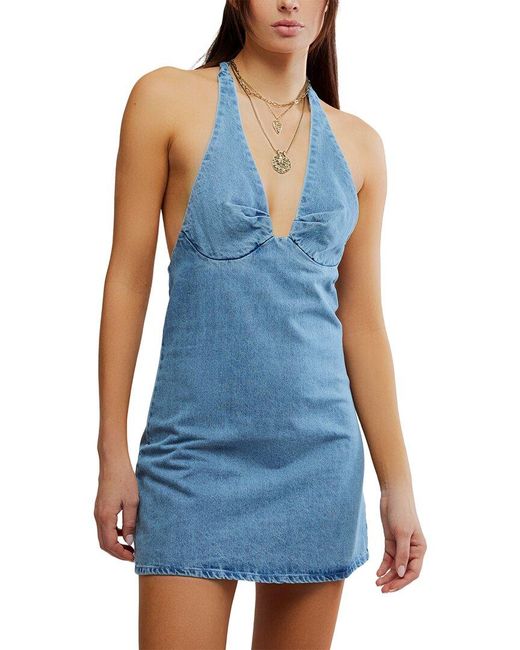 Free People Blue Trevi Denim Dress