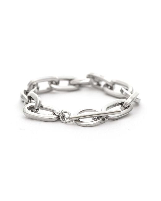 Rivka Friedman Metallic Rhodium Plated Paperclip Bracelet