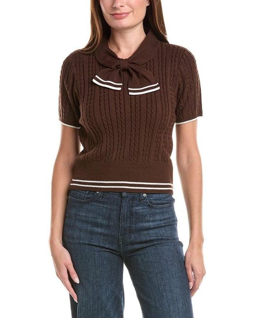 Nanette Lepore Brown Knit Sweater