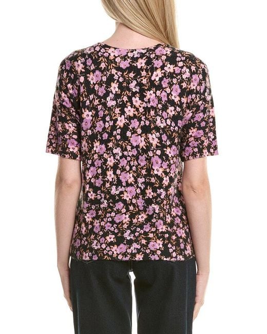 Cece Red Floral Print Sweater