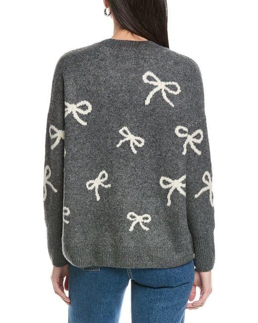 Cece Gray Ribbon Jacquard Pullover