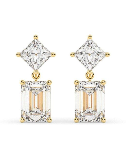 Lab Grown Diamonds Metallic 14K 7.00 Ct. Tw. Lab-Grown Diamond Earrings