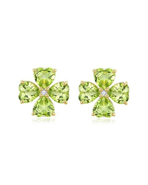 Kai Fine Jewelry Green 14K 4.53 Ct. Tw. Diamond & Peridot Stud Earrings