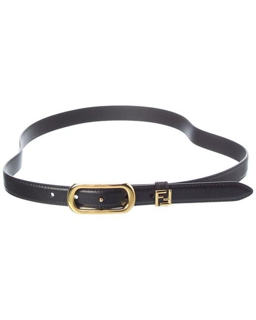 Fendi Blue Ff Leather Belt