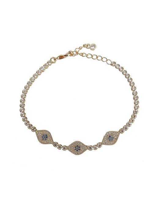Eye Candy LA Metallic Luxe 18k Plated Cz Triple Eye Bracelet