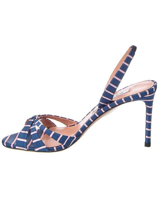 Aquazzura Blue Tati 85 Canvas Slingback Sandal