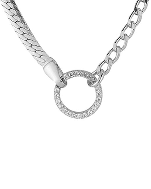 Glaze Jewelry Metallic Rhodium Plated Choker Necklace