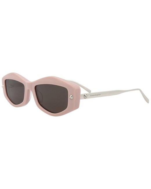 McQueen White 55Mm Sunglasses