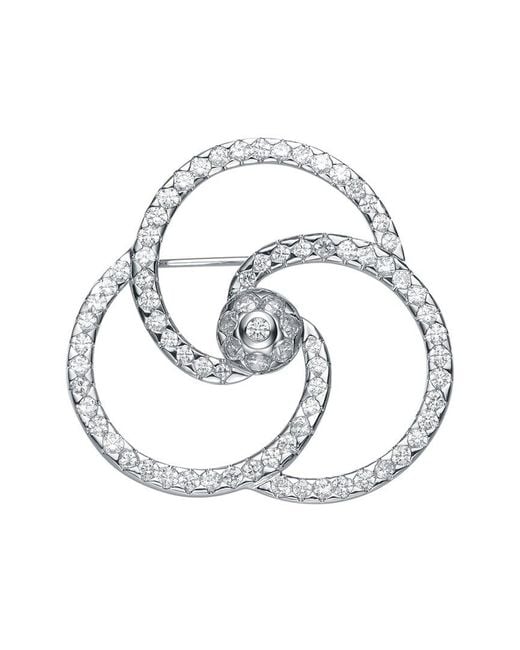 Genevive Jewelry White Silver Cz Statement Pin