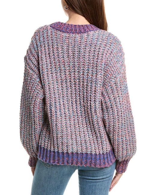 Color Block Blue Pullover