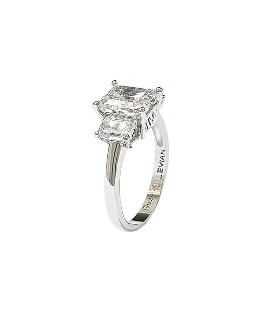 Suzy Levian White Silver Cz Ring