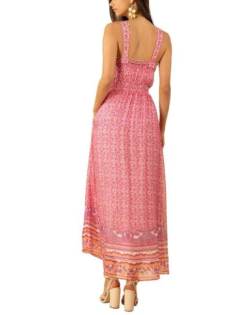 Hale Bob Pink Janiyah Silk-Blend Midi Dress