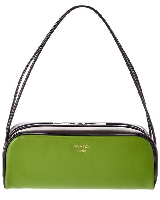 Prada Green Swing Smooth Leather Shoulder Bag