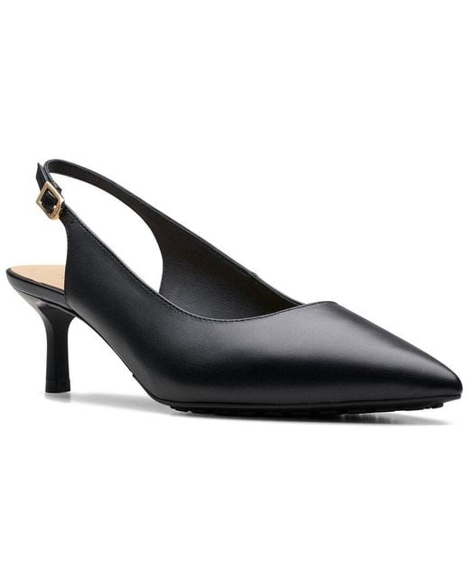 Clarks Black Adela Leather Slingback Pump
