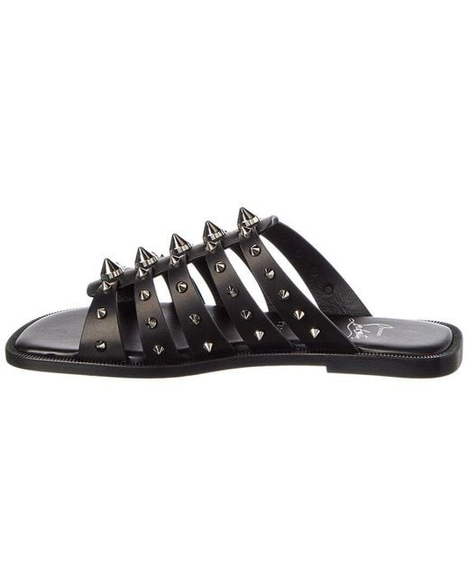 Christian Louboutin Black Charja Spike Leather Sandal
