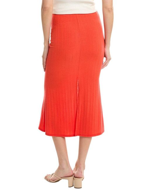 LUXE ALWAYS Red Variegated Rib Skirt