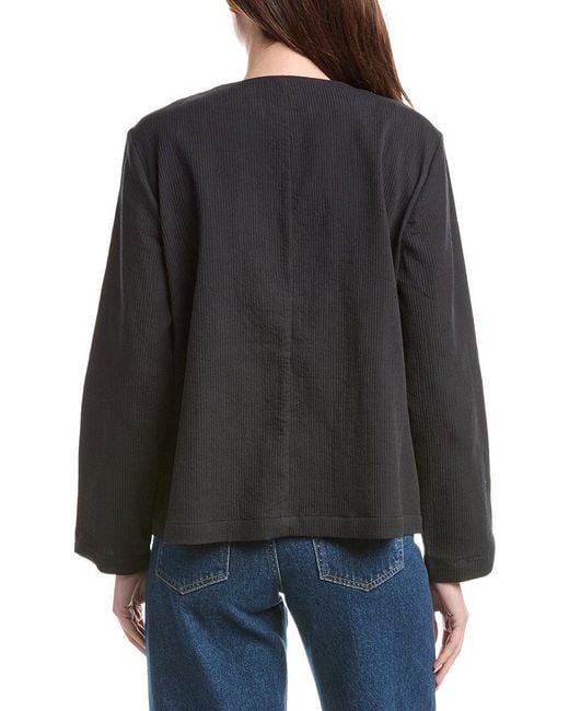 Eileen Fisher Black Plus V-Neck Jacket
