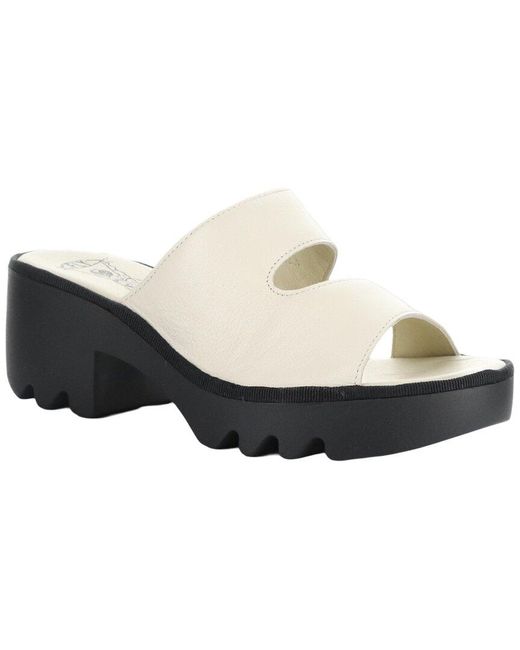 Fly London White Tech Leather Sandal