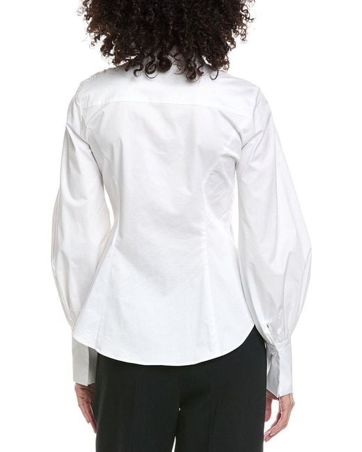 Oscar de la Renta White Orchid Shirt