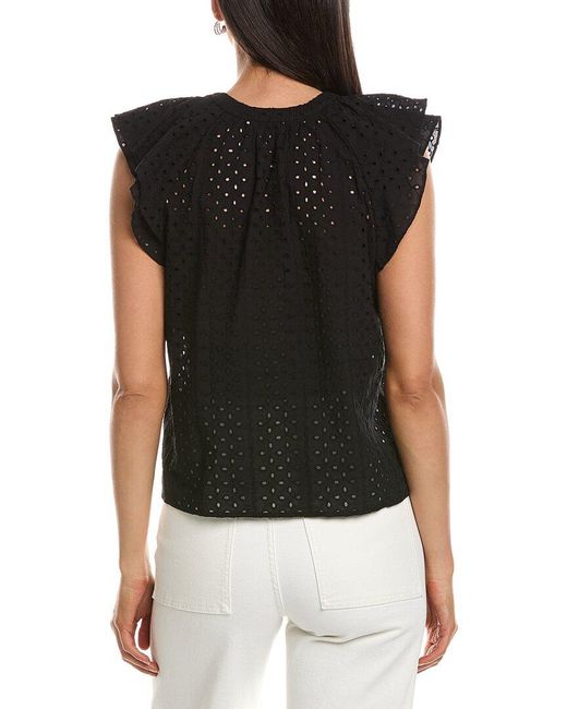 Nanette Lepore Black Eyelet Blouse