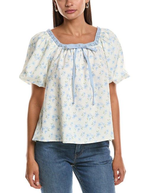 LUXE ALWAYS White Puff Sleeve Top