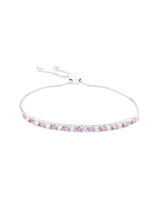 Suzy Levian White 0.02 Ct. Tw. Diamond & Gemstone Bolo Bracelet