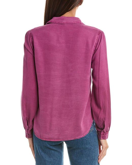 Bella Dahl Purple Fitted Button Down
