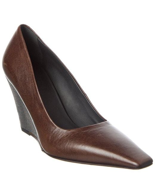 Brunello Cucinelli Brown Leather Pump