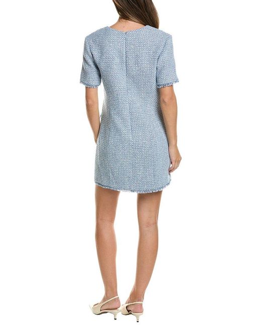 Toccin Blue Blythe Wool-Blend Mini Shift Dress