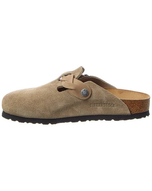 Birkenstock Brown Boston Braided Narrow Suede Clog