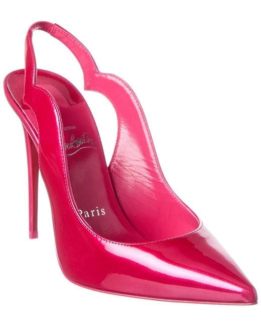 Christian Louboutin Pink Hot Chick 100 Patent Slingback Pump