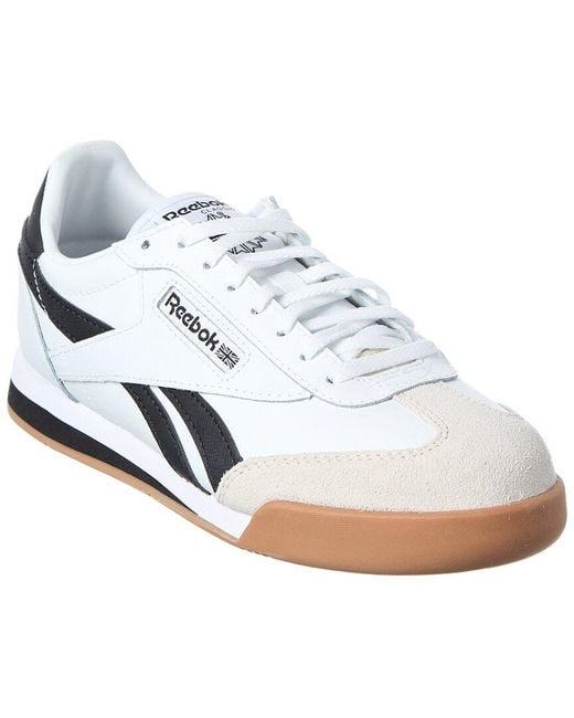 Reebok White Campio Xt Leather & Suede Sneaker