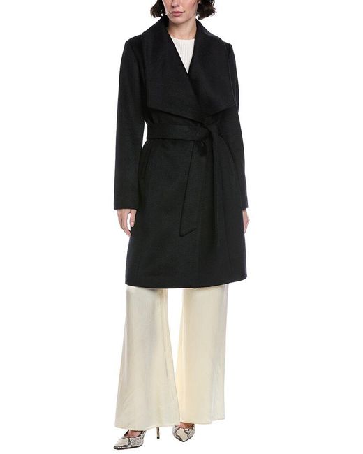 Cole Haan Black Wool-Blend Coat