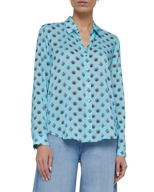 L'Agence Blue Holly Blouse