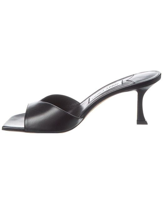 Jimmy Choo Gray Skye 70 Leather Mule