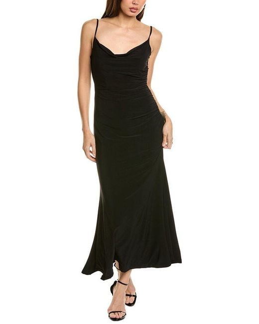 Laundry by Shelli Segal Black Lace Back Midi Dress