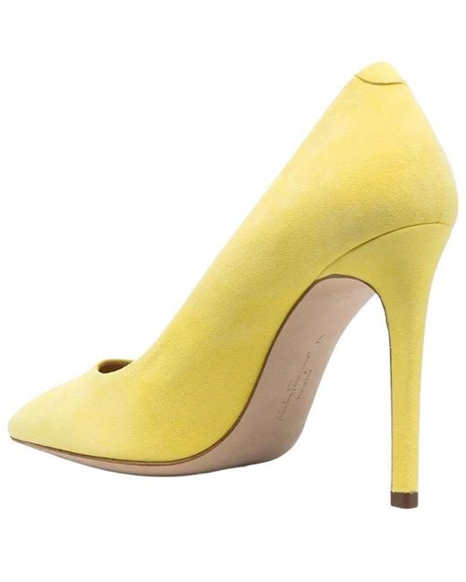 Ferragamo Yellow Pointed-Toe Leather Pump