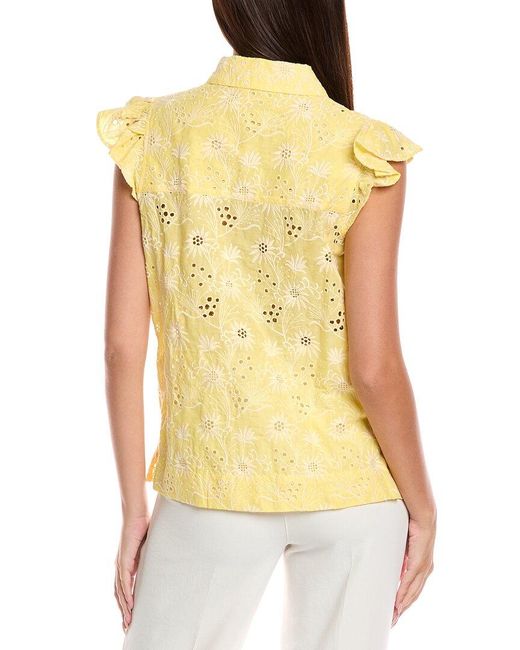 Tahari Yellow A-Line Blouse