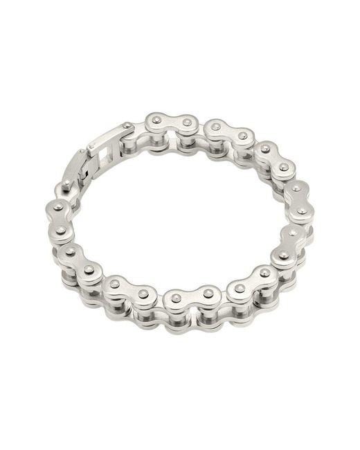 Sterling Forever White Cz Bolt Chain Watch Band Bracelet