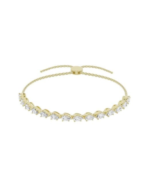 Lab Grown Diamonds Metallic 14K 2.00 Ct. Tw. Lab Grown Diamond Tennis Bolo Bracelet