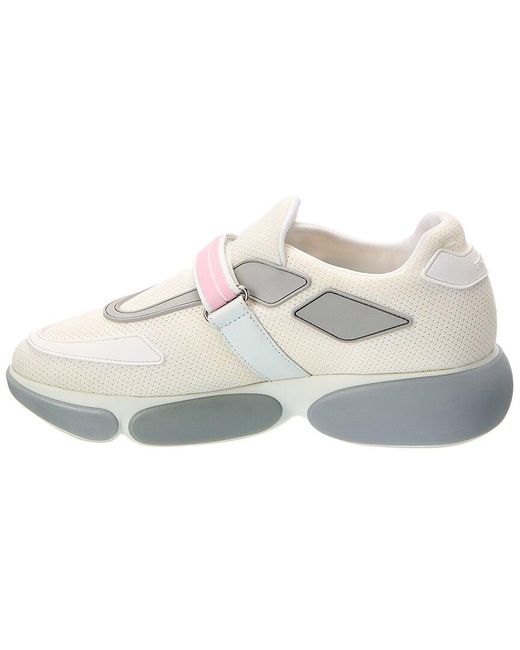 Prada White Rubber & Leather Sneaker