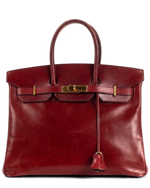 Hermès Red Deep Leather Birkin 35 Ghw (Authentic Pre-Owned)