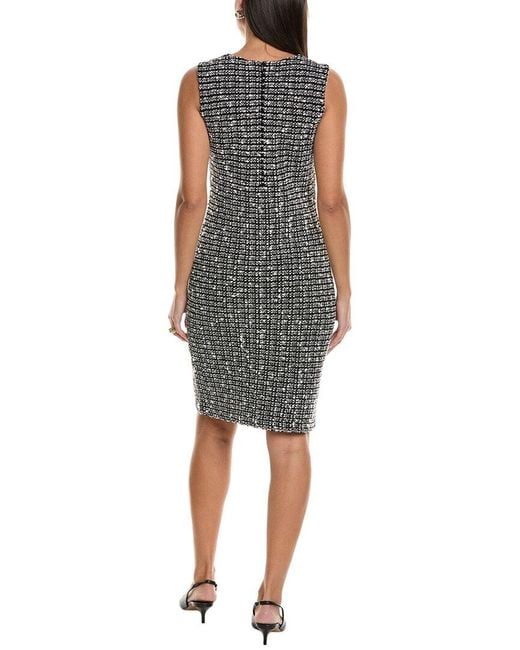 St. John Black Donna Wool-Blend Sheath Dress