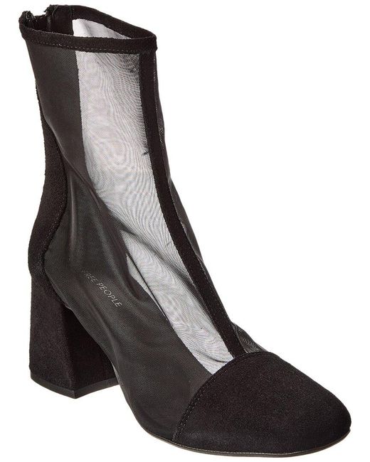 Free People Black Wisteria Mesh & Leather Boot