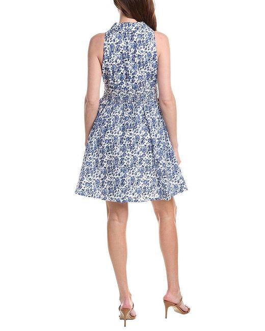 Adrianna Papell Blue Floral Burnout Mini Dress