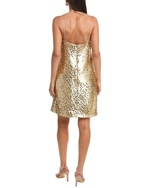 MILLY Natural Colette Dot Sequin Mini Dress