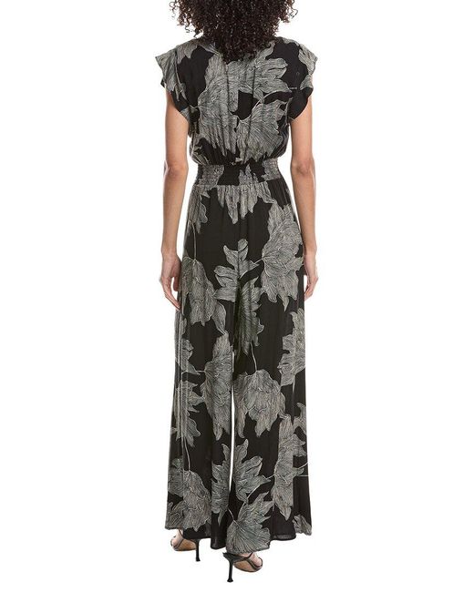 Vince Camuto Black Flutter Sleeve V-Neck Jumpsuit