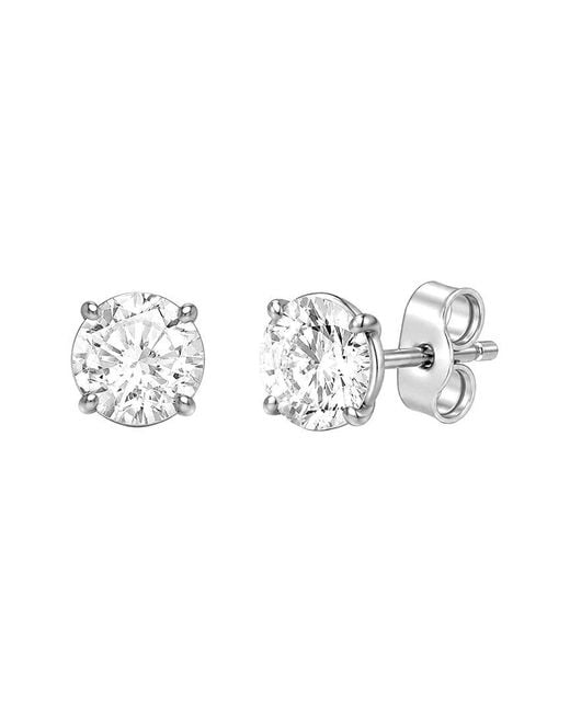 Lab Grown Diamonds Metallic 14K 4.00 Ct. Tw. Lab-Grown Diamond 4 Prong Stud Earring