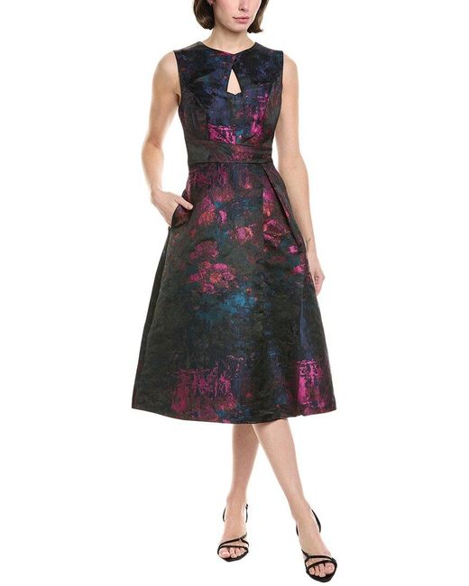 Kay Unger Blue Beckett Midi Dress